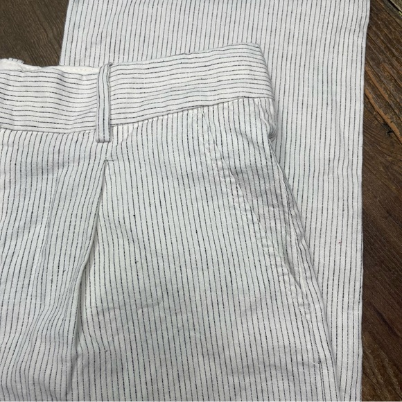 Mango MNG Straight Leg Striped Cotton Linen Pants Size 8 - Picture 6 of 12